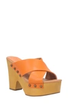 Dingo Driftwood Platform Wedge Sandal In Orange