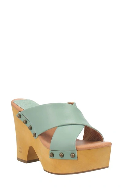 Dingo Driftwood Platform Wedge Sandal In Mint