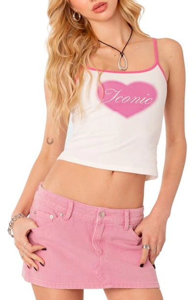 Edikted Iconic Crop Stretch Cotton Tank In White