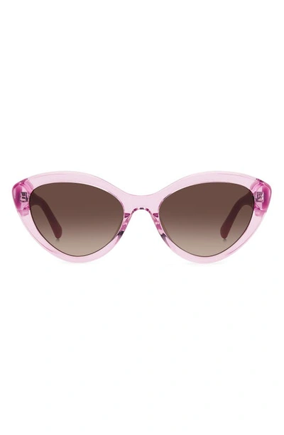 Kate Spade Junigs 55mm Gradient Cat Eye Sunglasses In Violet/ Brown Gradient