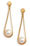 Dean Davidson Mini Ipanema Freshwater Pearl Drop Earrings In Pearl/ Gold