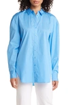 Nordstrom Oversize Poplin Button-up Shirt In Blue Maya