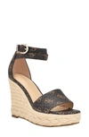 Guess Hidy Platform Wedge Sandal In Medium Brown