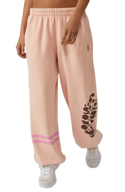 Fp Movement All Star Oversize Graphic Sweatpants In Pink Sand Combo