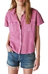 Lucky Brand Workwear Cotton & Linen Button-up Shirt In Red Violet