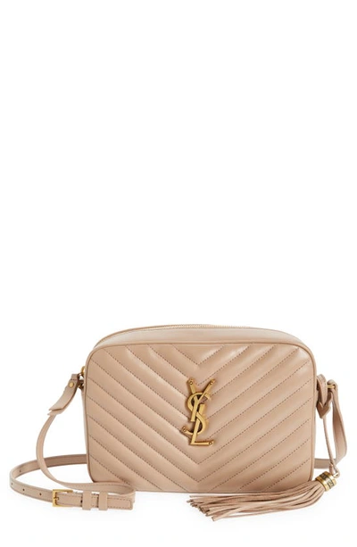 Saint Laurent Lou Matelassé Leather Camera Bag In Rosy Sand