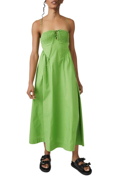 Free People Fifi Smocked Dress In Kelly Green