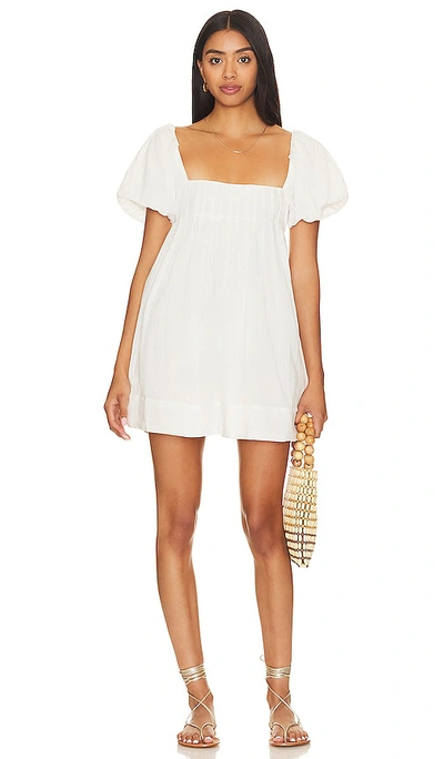 Free People Marina Tie Back Cotton Crinkle Babydoll Dress In Ivory