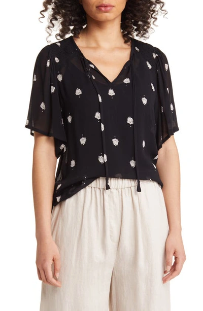 Masai Copenhagen Batian Split Neck Blouse In Black