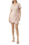 Vero Moda Henna Frill Wrap Dress In Birch Aop Asta Flower