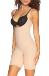 Felina Fusion Open Bust Mid Thigh Shaper In Warm Neutral