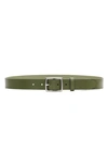 Rag & Bone Boyfriend Leather Belt In Olive