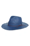 Rag & Bone Straw Fedora In Navy