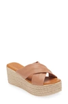 Cordani Bella Espadrille Wedge Sandal In Camel Leather