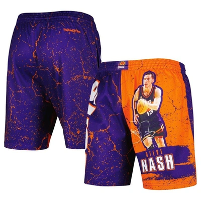 Mitchell & Ness Steve Nash Purple Phoenix Suns Hardwood Classics Player Burst Shorts