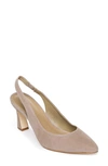Bernardo Slingback Pump In Beige Suede