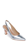 Bernardo Slingback Pump In Silver Leather