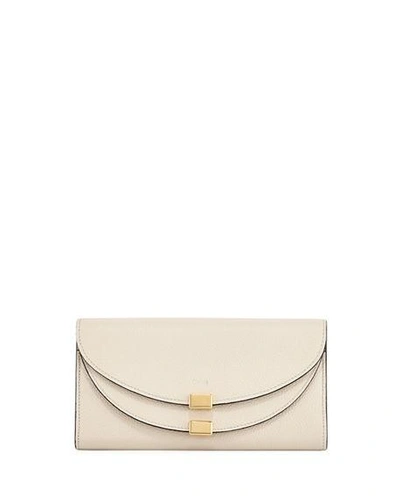 Chloé Georgia Leather Flap Wallet In White
