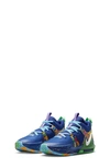 Nike Kids' Lebron Witness 7 Basketball Shoe In Blue/ Electric Algae/ White