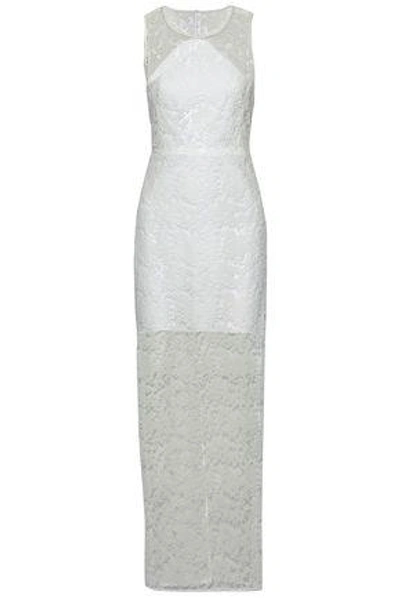 Diane Von Furstenberg Woman Embroidered Tulle Maxi Dress White