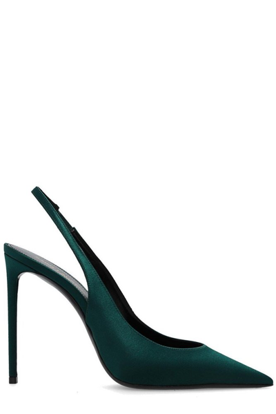 Saint Laurent Zoe Slingback Pump In Grün