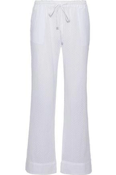 Skin Woman Fil Coupé Cotton-gauze Pajama Pants White