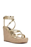 Nine West Hunda Espadrille Platform Wedge Sandal In Gold