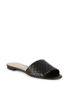 Saks Fifth Avenue Woven Leather Slides In Nocolor