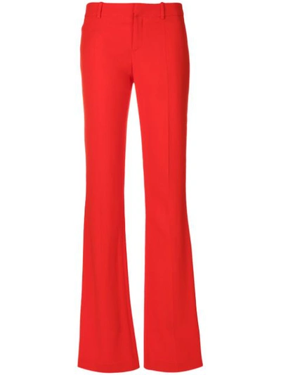 Givenchy Cropped Straight-leg Pants In Red Grain De Poudre Wool