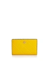 Tory Burch Georgia Slim Medium Leather Wallet In Cassia Yellow/gold