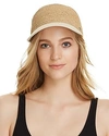 Helen Kaminski Cotton & Raffia Baseball Cap - Brown In Natural/shell