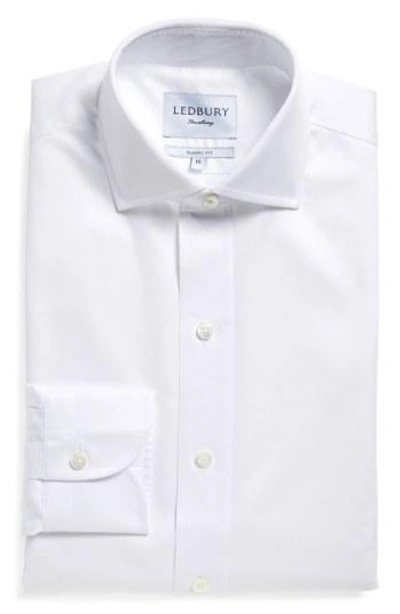 Ledbury Classic Fit Fine Twill Dress Shirt In White