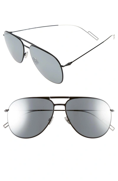 Dior 59mm Aviator Sunglasses In Shiny Black