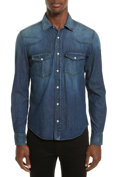 Belstaff Denim Western Shirt In Dark Indigo | ModeSens