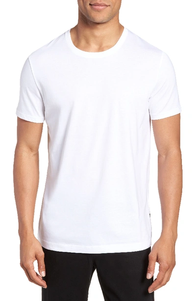 Hugo Boss Logo Embroidered Cotton T-shirt In White 100