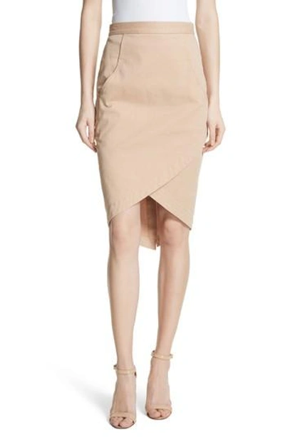 Tracy Reese Faux Wrap Pencil Skirt In Khaki