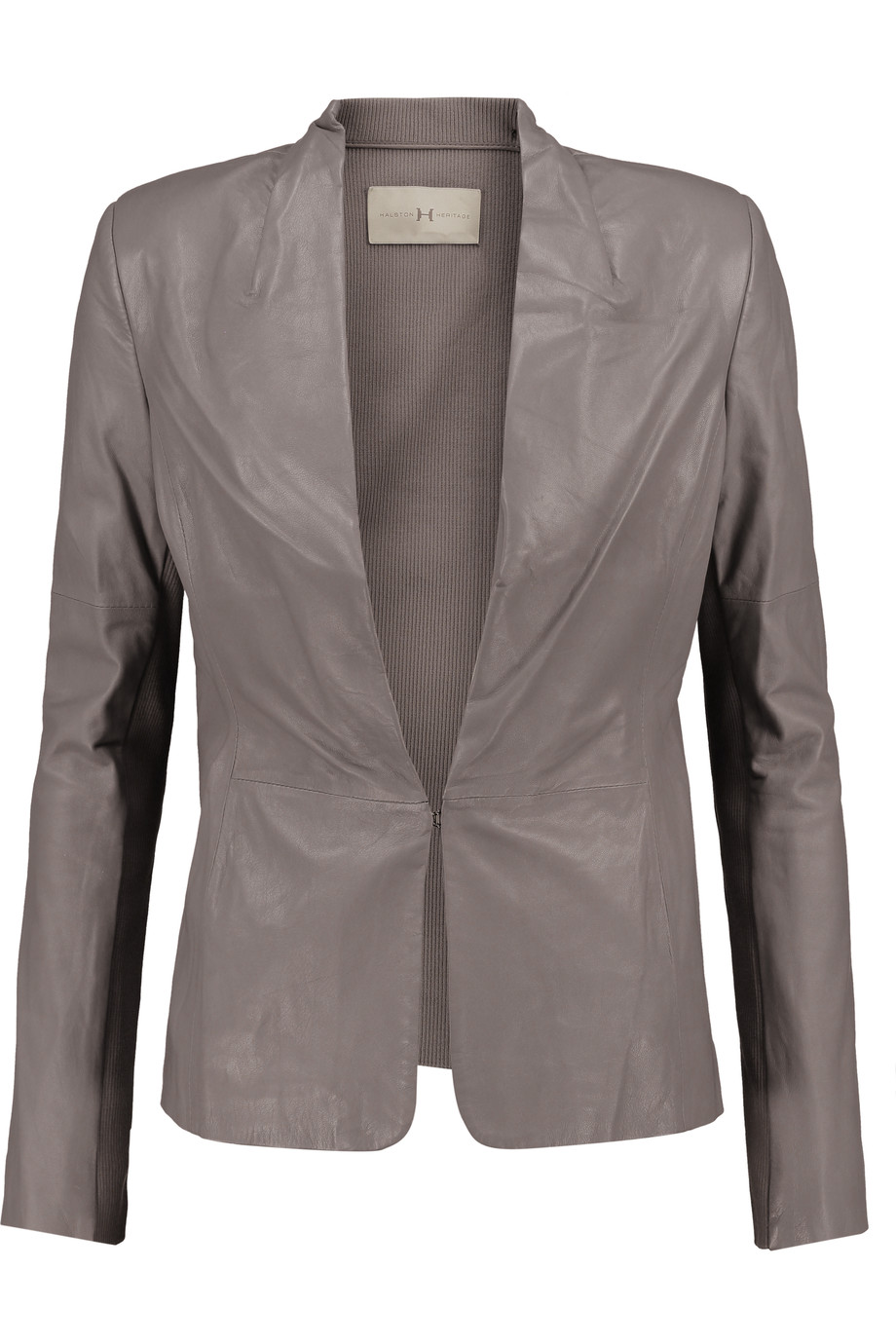 Halston Heritage Ribbed Knit-paneled Leather Jacket | ModeSens