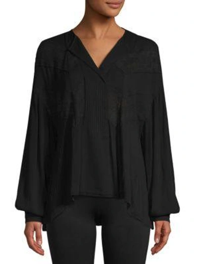 Iro Yamy Lace Puff-sleeve Blouse In Black