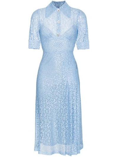 alessandra rich blue lace dress Alessandra Rich Sable Nurse Floral-lace Dress In Blue