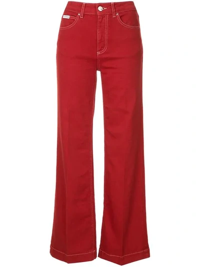 Alexa Chung High-rise Kick-flare Jeans In Red