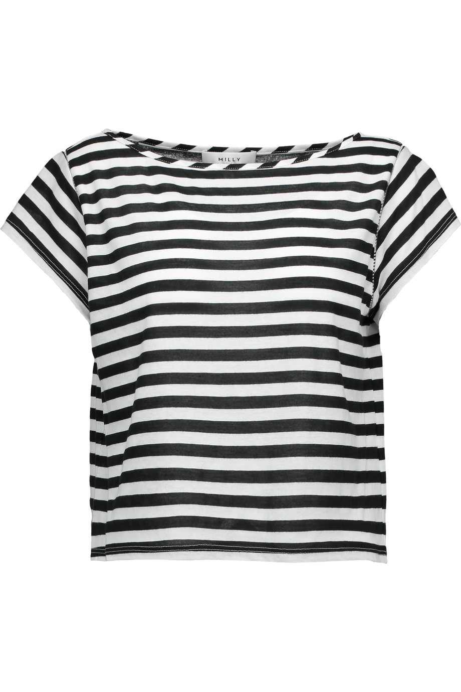 Milly Striped Cotton-blend T-shirt | ModeSens