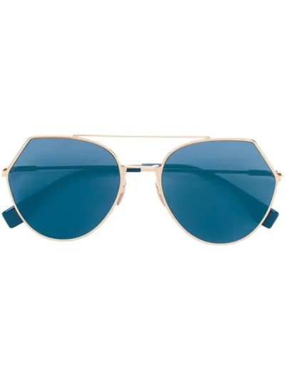 Fendi Eyeline Sunglasses In Metallic