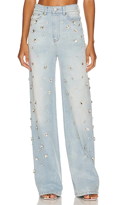 Vivetta Crystal-embellished Straight-leg Jeans In Blau