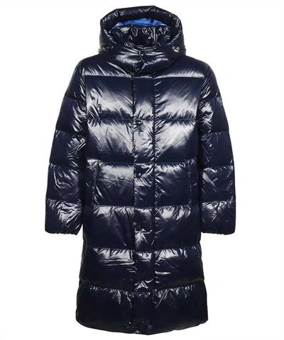 Duvetica Timavo Long Down Jacket In Blue