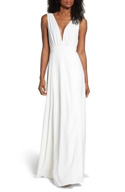 Joanna August Jagger Plunging Wrap Dress In White