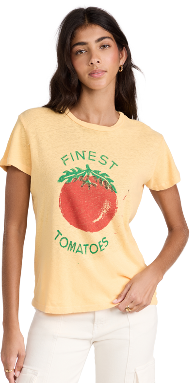 Mother The Sinful Finest Tomatoes Tee Shirt In Yellow