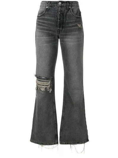 Adaptation Ripped Wide Leg Jeans In Grey