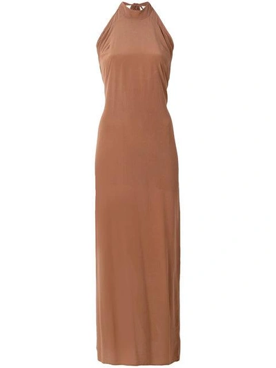 Lost & Found Ria Dunn Backless Halterneck Dress - Brown