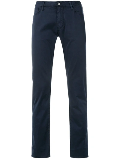 Emporio Armani Straight-leg Trousers In Blue
