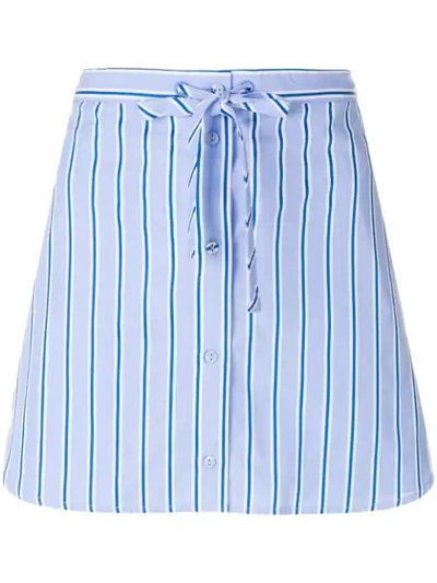 Victoria Victoria Beckham Striped Mini Skirt In Blue